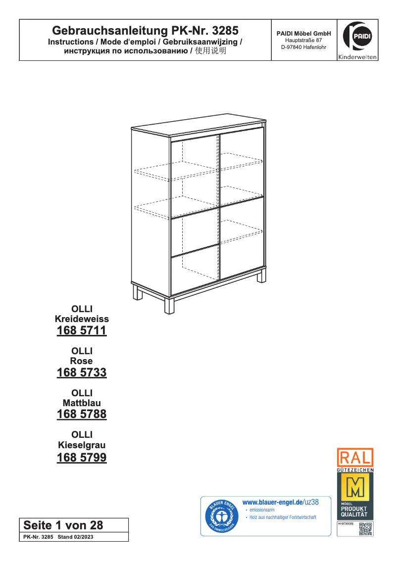 First page image of the manual for Olli