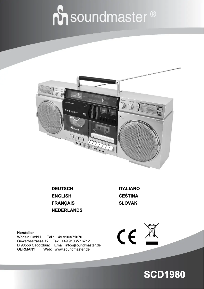 First page image of the manual for SCD1980