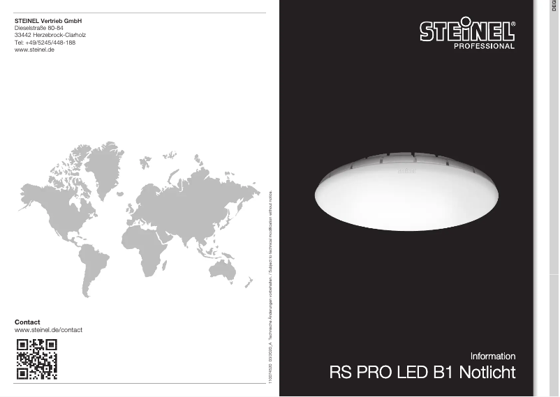 Image de la première page du manuel de l'appareil RS PRO B1 Notlicht S
