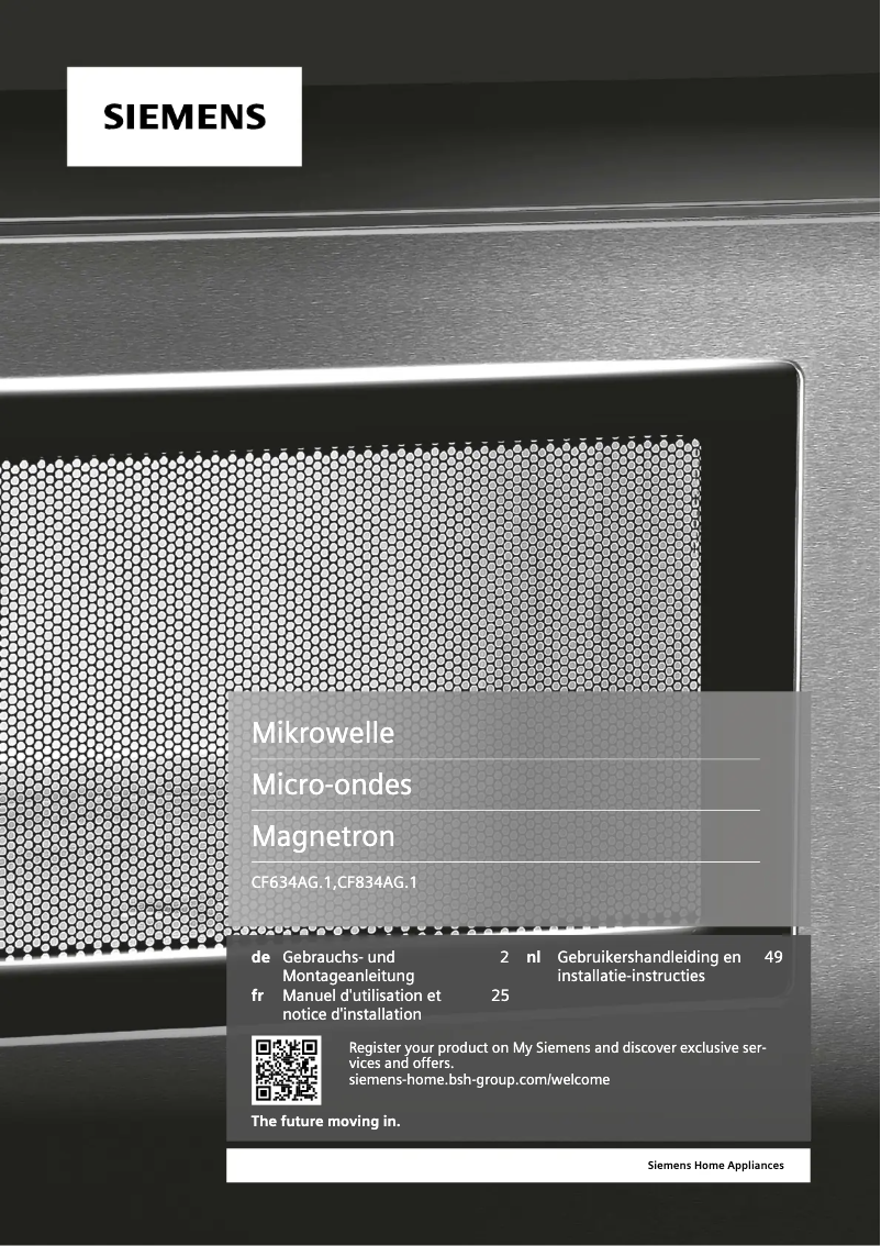 First page image of the manual for CF834AGB1