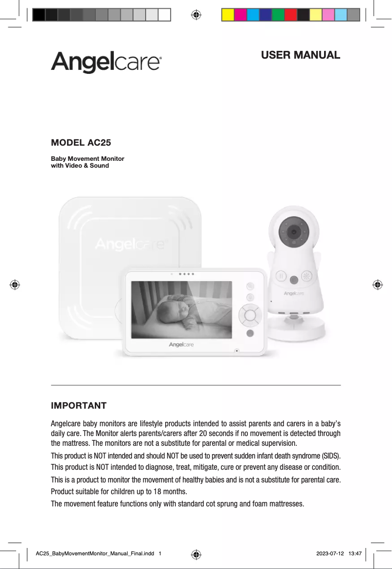 Page 1 of the manual User Manual Angelcare AC25