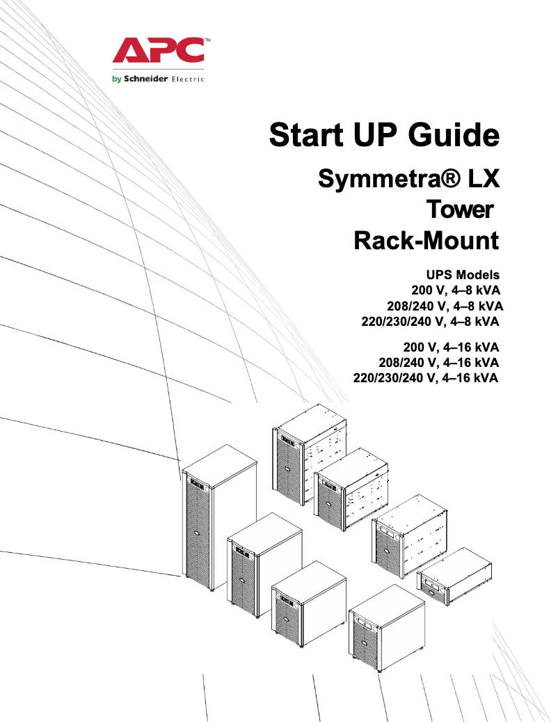 Page 1 of the manual User Manual APC SYA8K16RMP