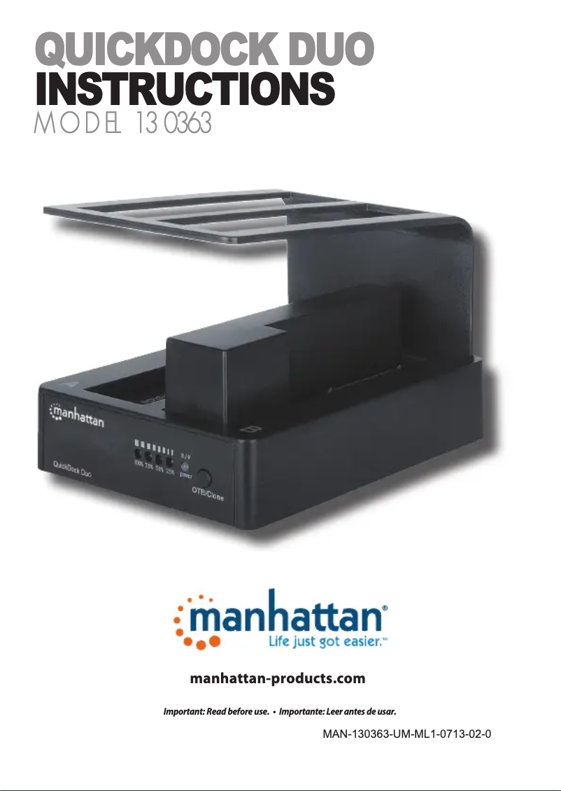 Page 1 of the manual User Manual Manhattan QuickDock Duo