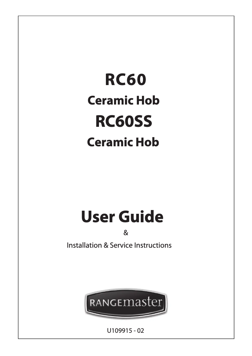 Page 1 of the manual User Manual Rangemaster RC60SS