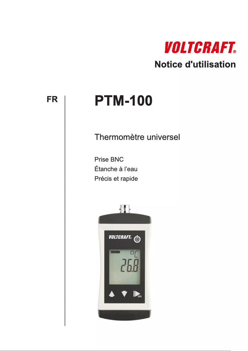 Page 1 of the manual User Manual Voltcraft PTM-100