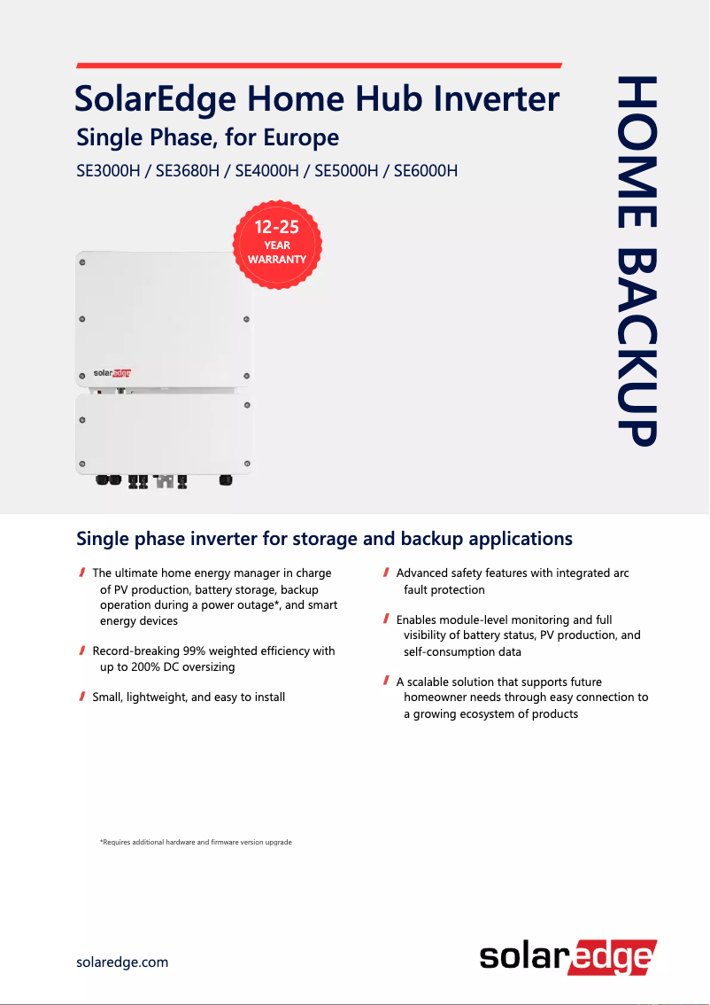 First page image of the manual for Home Hub SE3000H