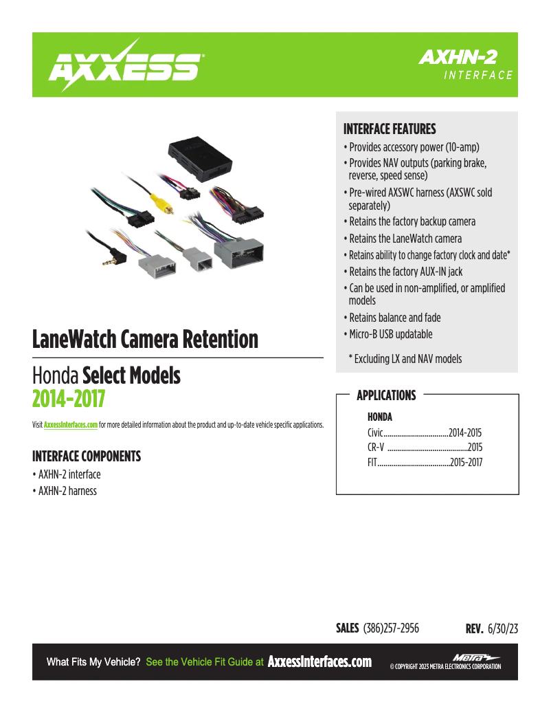 Page 1 of the manual Technical Sheet AXESS AXHN-2