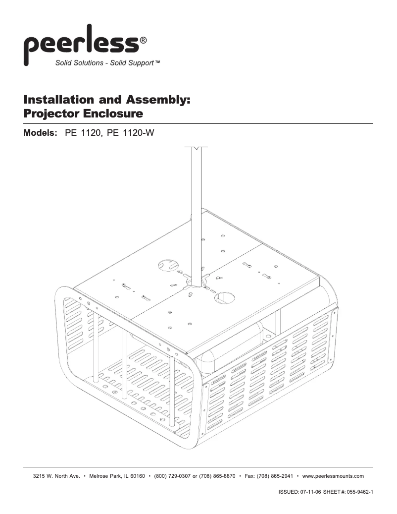 Page 1 of the manual User Manual Peerless-AV PE1120-W