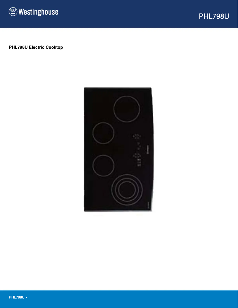 Page 1 of the manual User Manual Westinghouse PHL798U