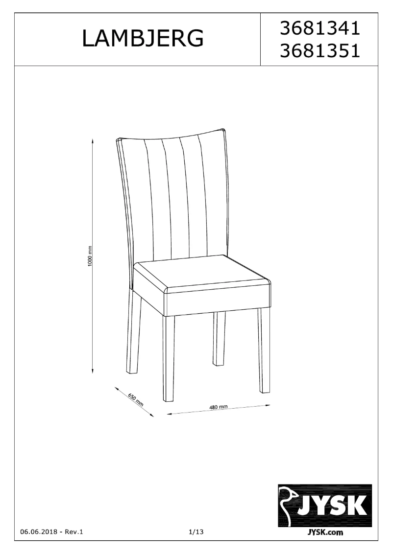 First page image of the manual for Lambjerg