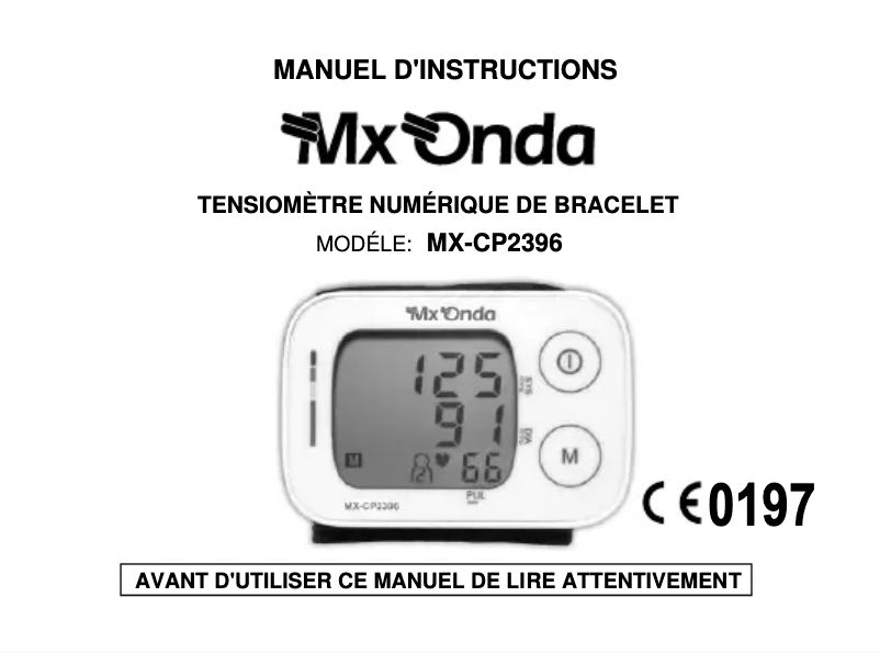 Page 1 of the manual User Manual Mx Onda MX-CP2396