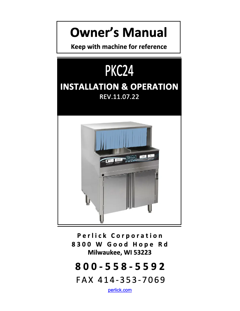 First page image of the manual for PKC24