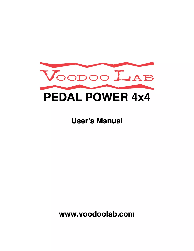 Page 1 of the manual User Manual Voodoo Lab Pedal Power 4x4