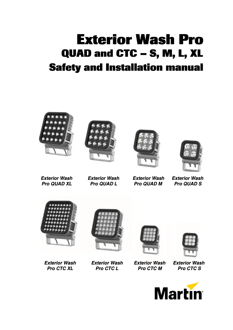 First page image of the manual for Exterior Wash Pro M CTC