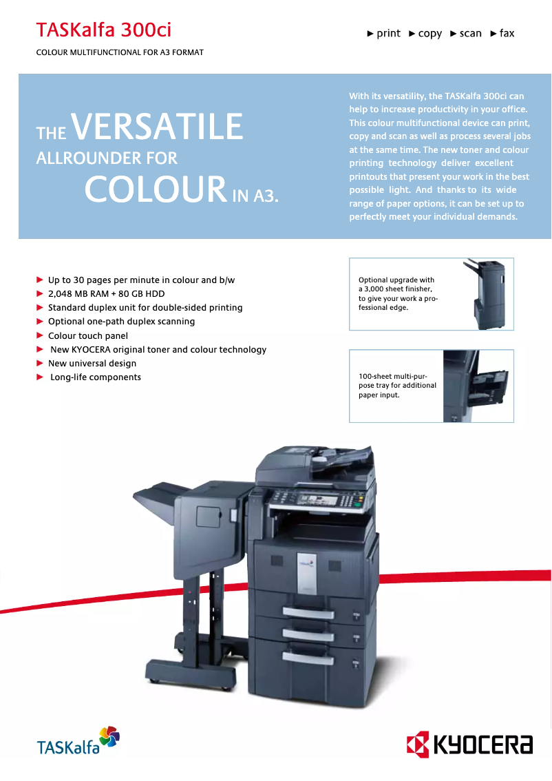 Page 1 of the manual Technical Sheet Kyocera TASKalfa 300ci