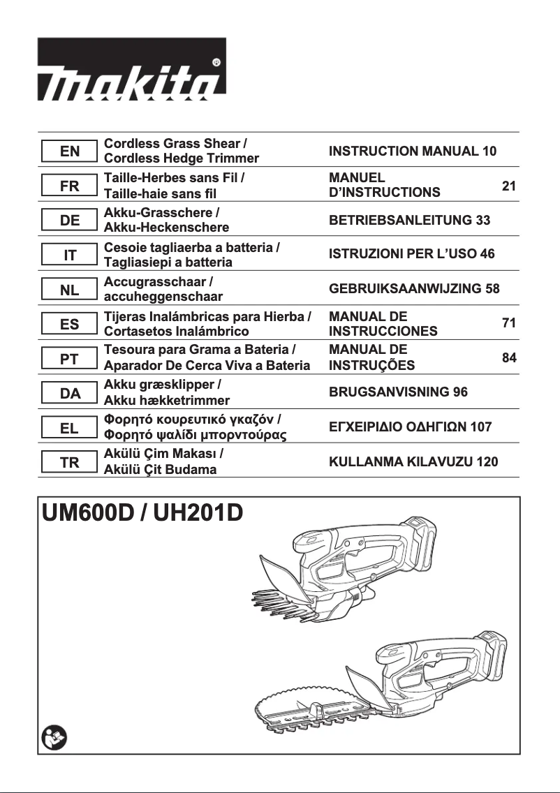 Page 1 of the manual User Manual Makita UM600D