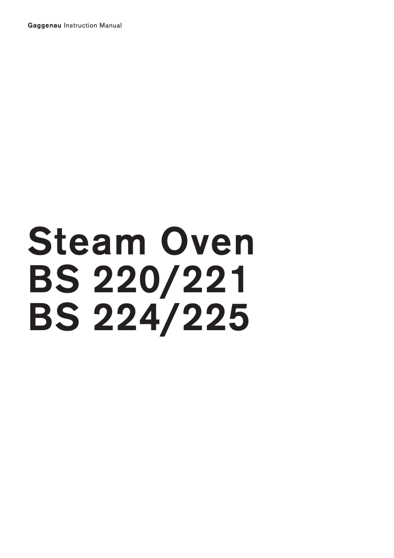 First page image of the manual for BS 221