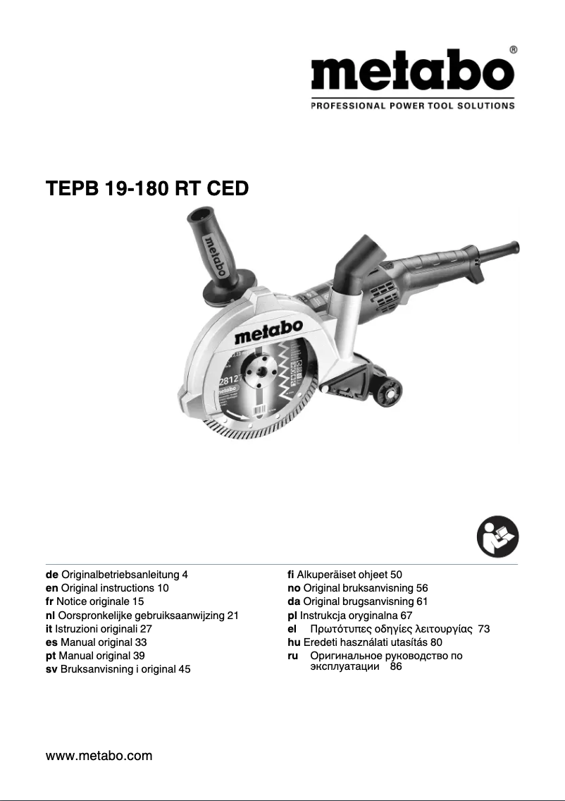 First page image of the manual for TEPB 19-180 RT CED