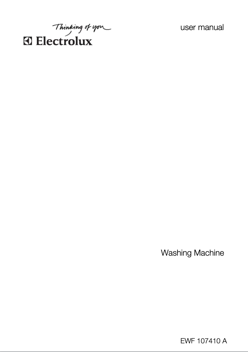 Page 1 of the manual User Manual Electrolux EWF 107410
