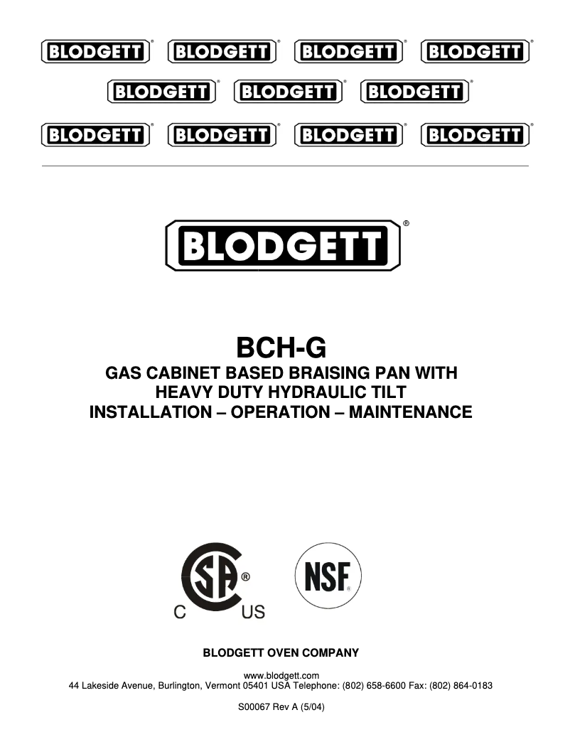 First page image of the manual for BCH-40G