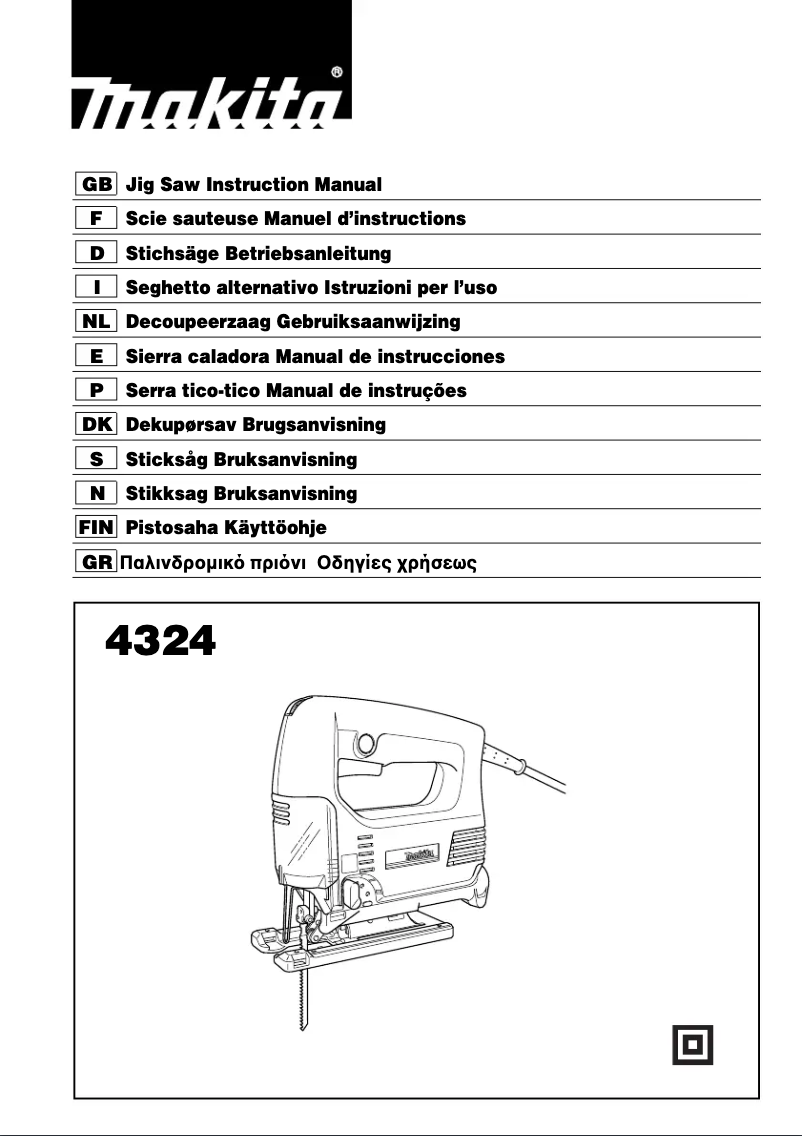 First page image of the manual for 4324