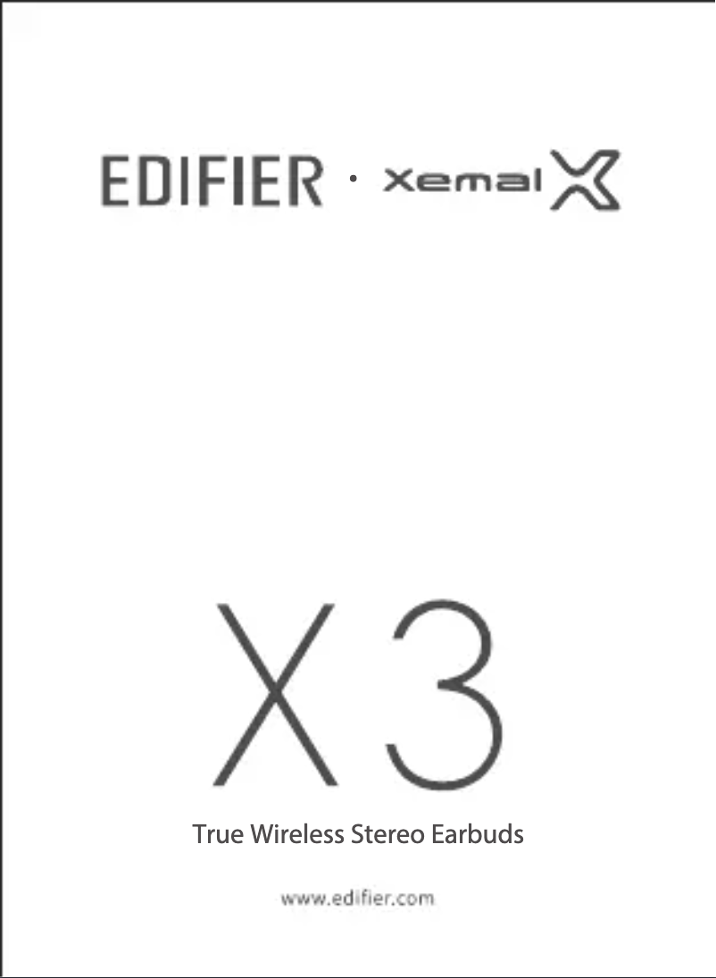First page image of the manual for X3