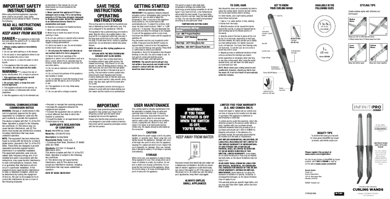 Page 1 of the manual User Manual Conair CD1002