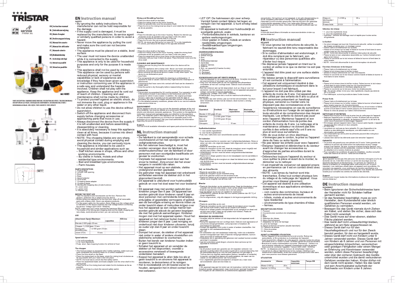 Page 1 of the manual User Manual TriStar MX-4805