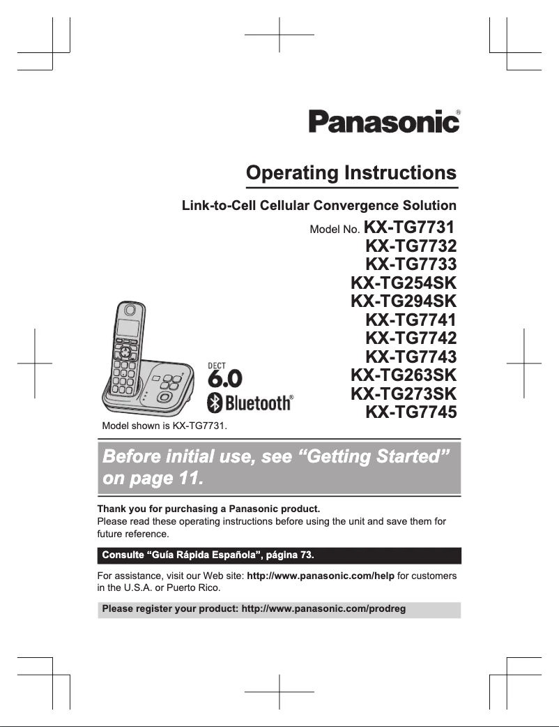 Page 1 of the manual User Manual Panasonic KX-TG273SK