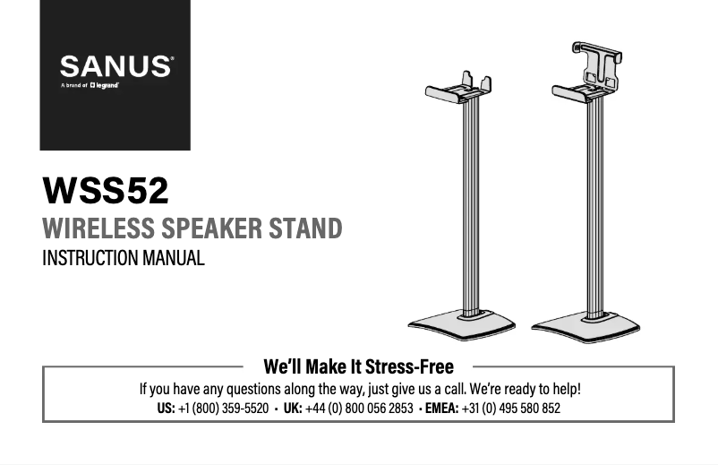 Page 1 of the manual User Manual Sanus WSS52