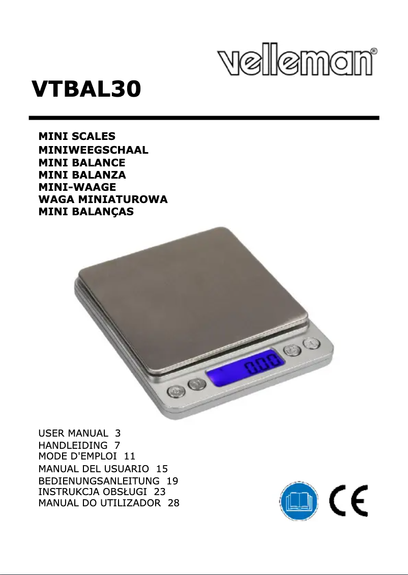 First page image of the manual for VTBAL30