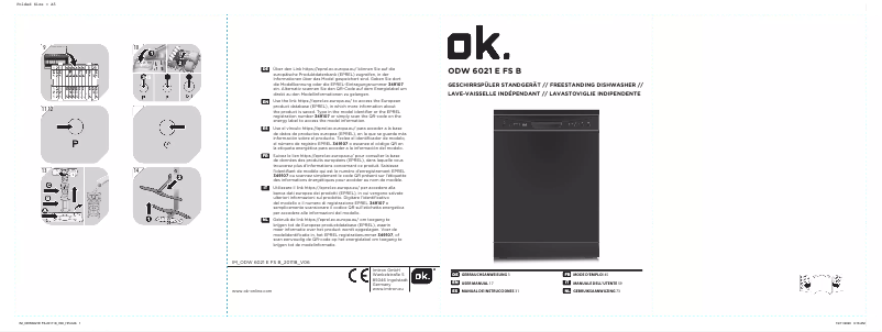 First page image of the manual for ODW 6021 FS B