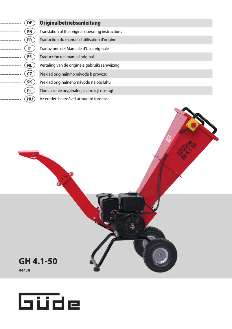 First page image of the manual for GH 4.1-50