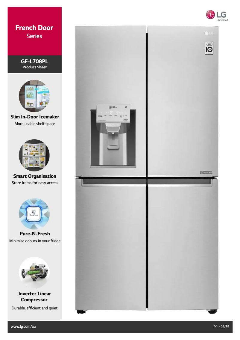 First page image of the manual for GF-L708PL