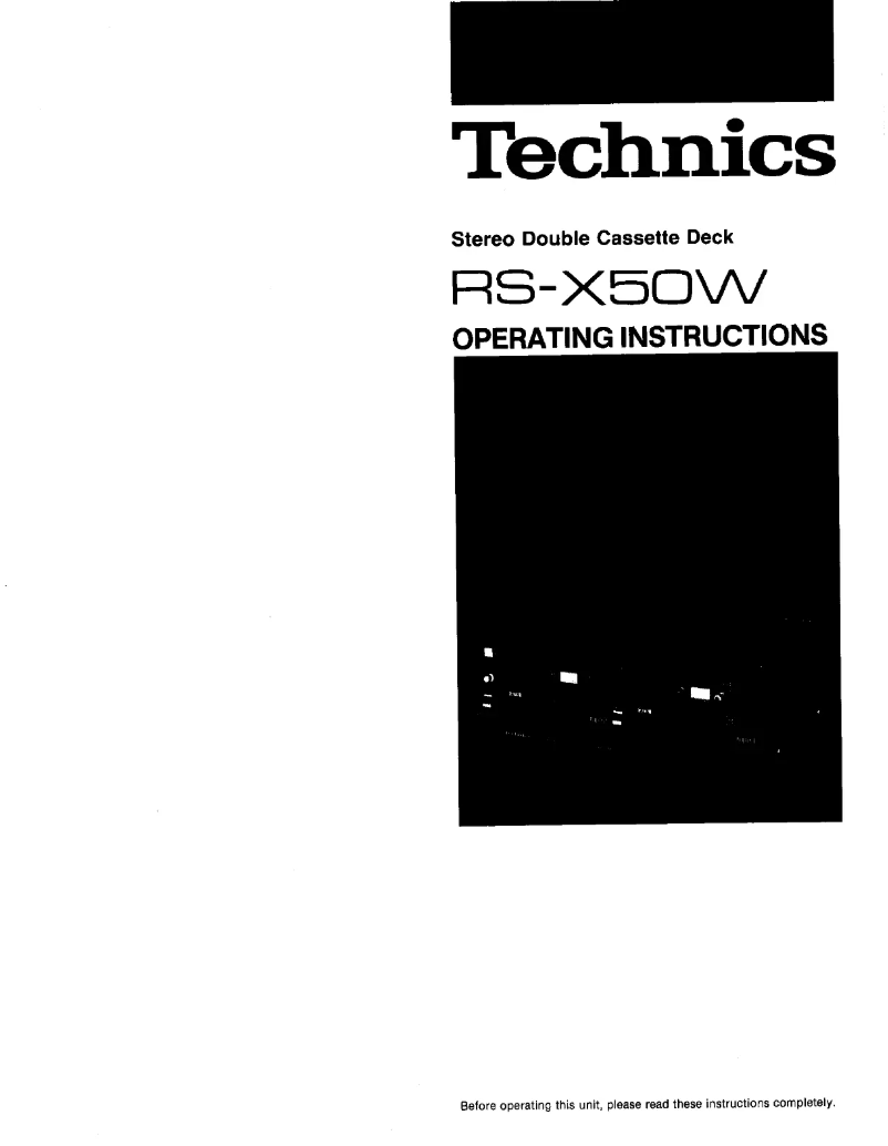 First page image of the manual for RS-X50W