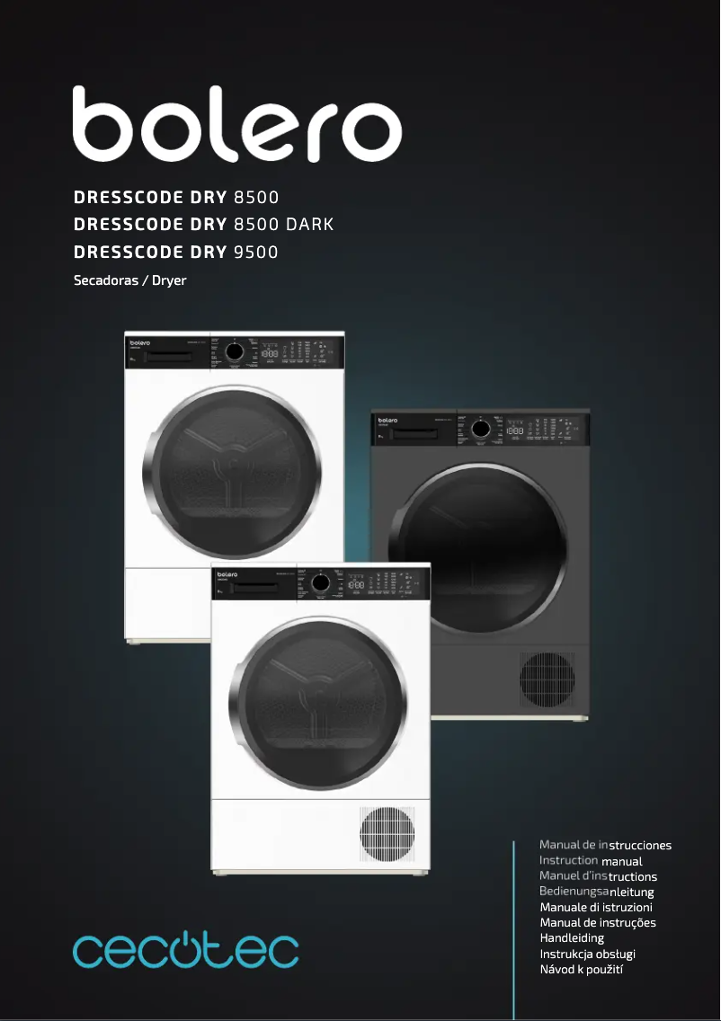 Page 1 de la notice Manuel utilisateur Cecotec Bolero DressCode Dry 9500