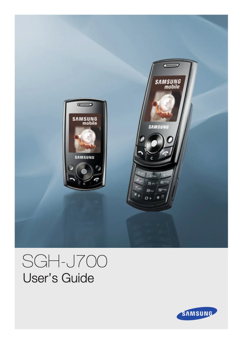 First page image of the manual for SGH-J700G