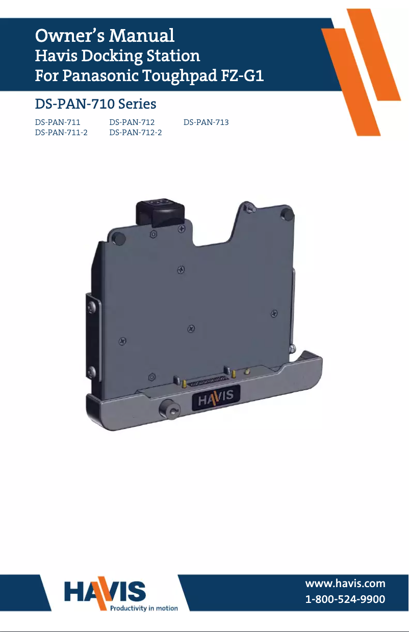 Page 1 of the manual User Manual Havis DS-PAN-712
