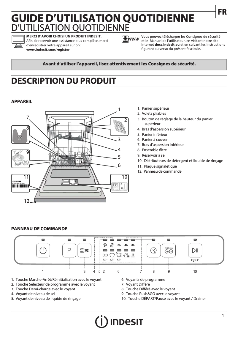 Page 1 of the manual User Manual Indesit DOFC 2B+16