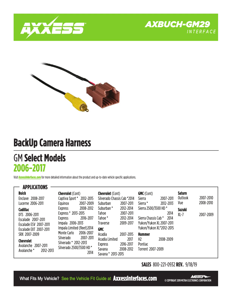 Page 1 of the manual Technical Sheet AXESS AXBUCH-GM29