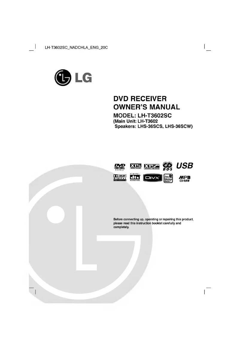 First page image of the manual for LH-T3602SC