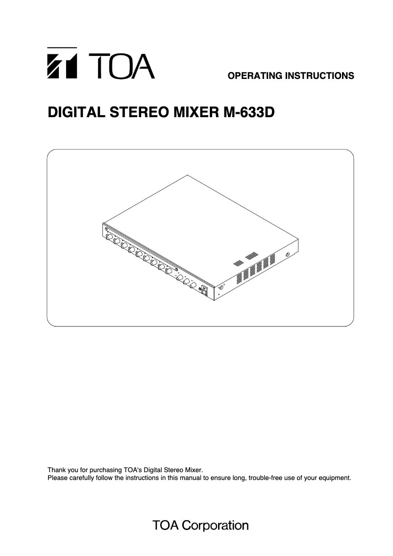 Image de la première page du manuel de l'appareil M-633D