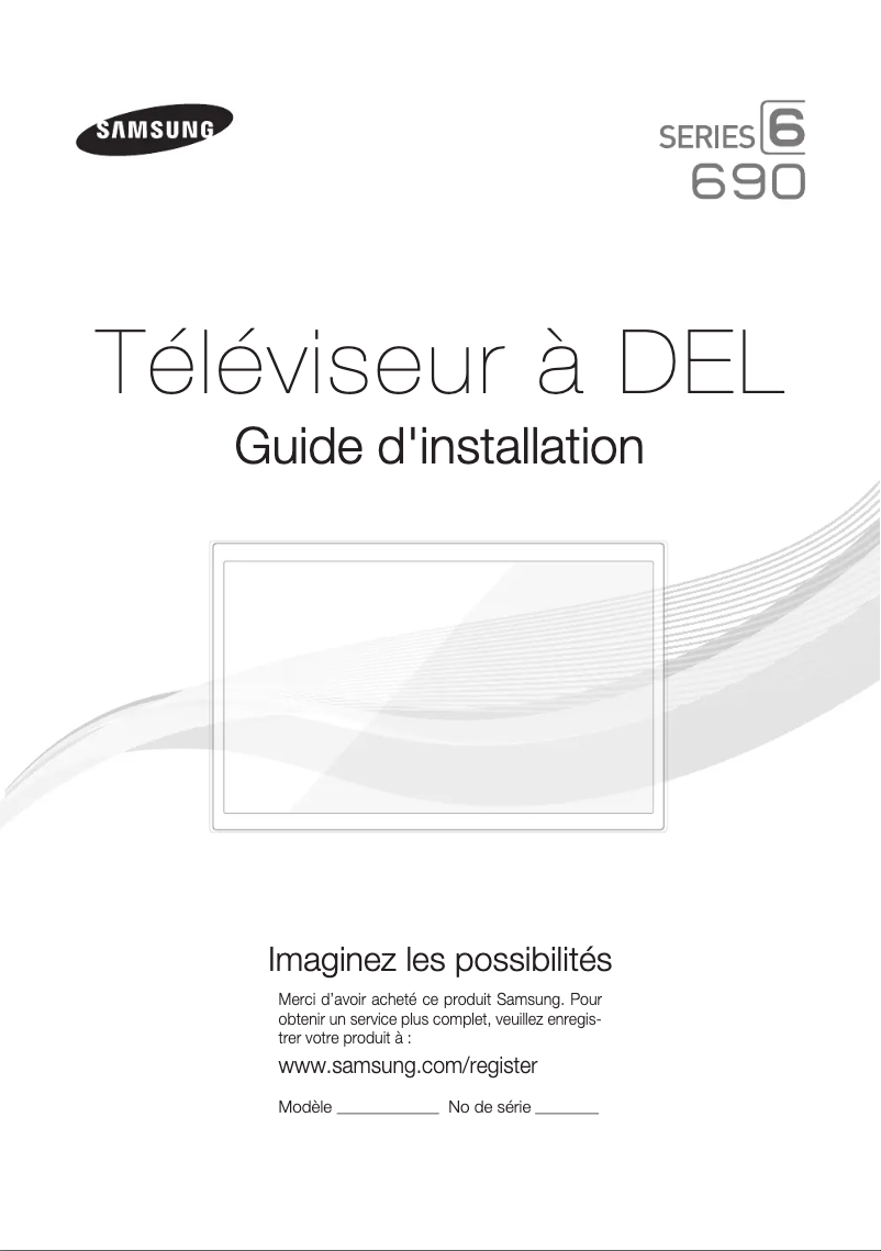 Page 1 of the manual Installation Guide Samsung HG55NC690EF