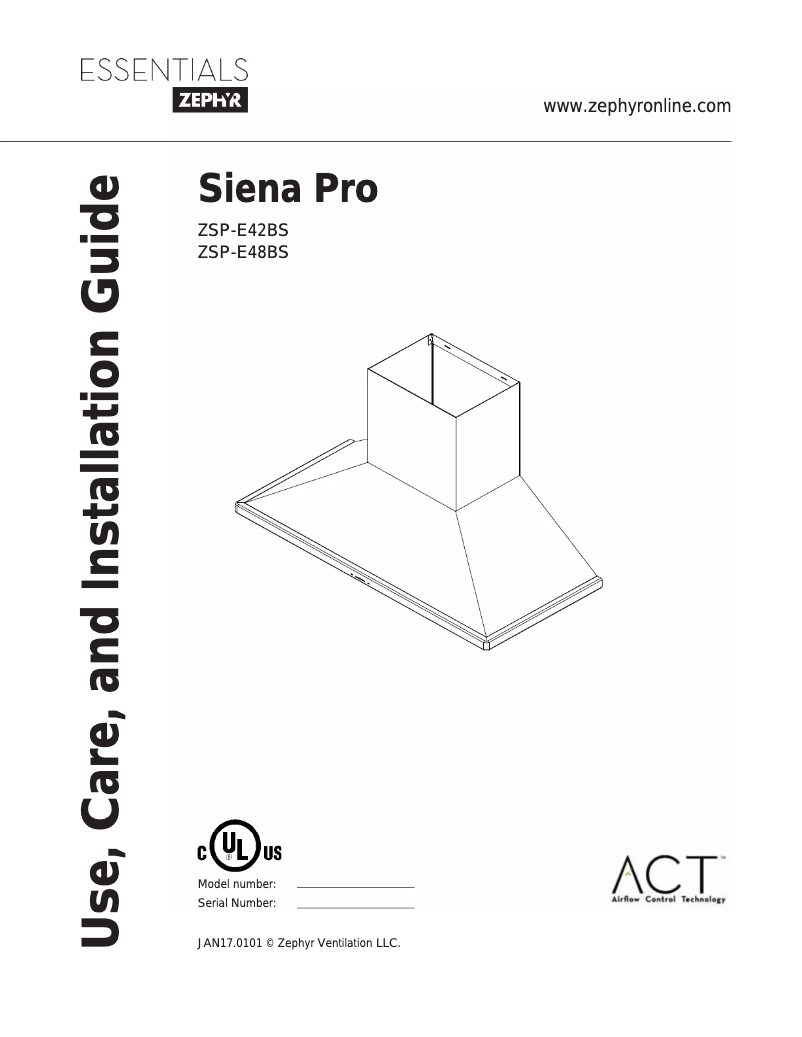 First page image of the manual for ZSPE48BS