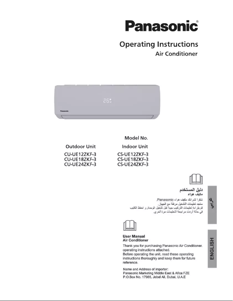 Page 1 of the manual User Manual Panasonic CS-UE18ZKF-3