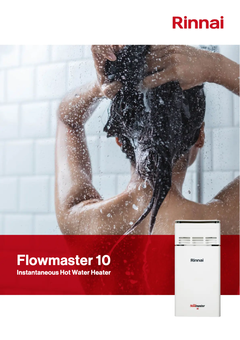 Page 1 of the manual Technical Sheet Rinnai FM10LA