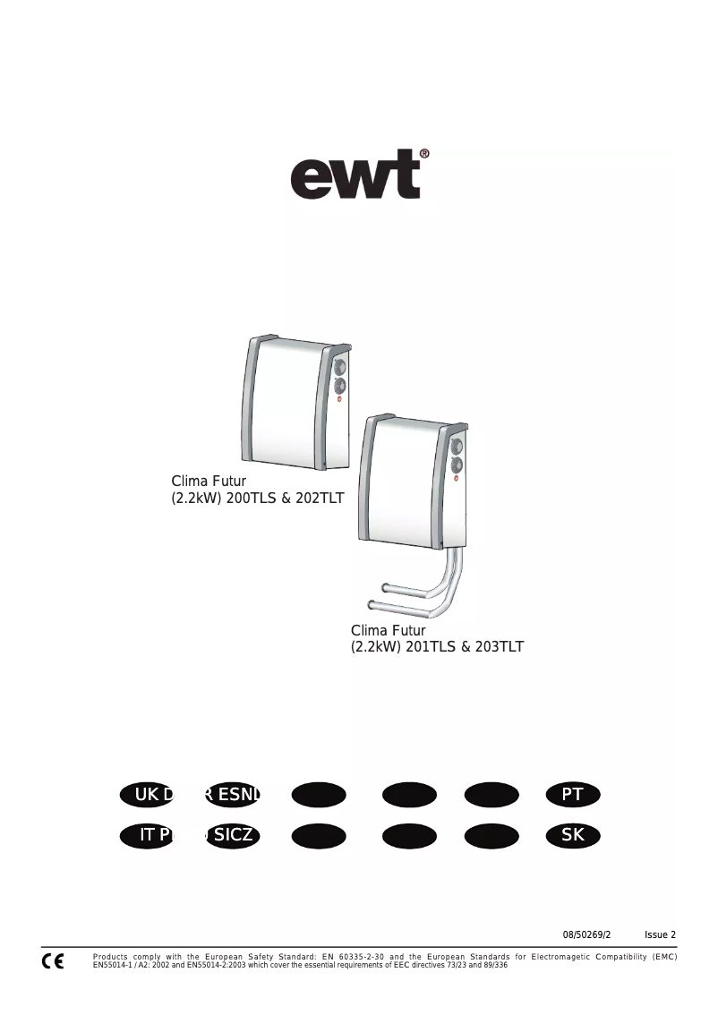 Page 1 of the manual User Manual EWT Clima Futur 200TLS