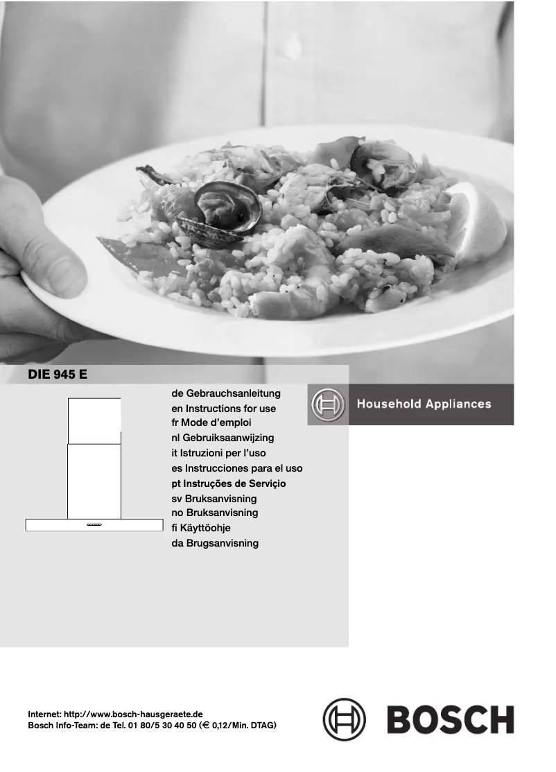 First page image of the manual for DIE945E