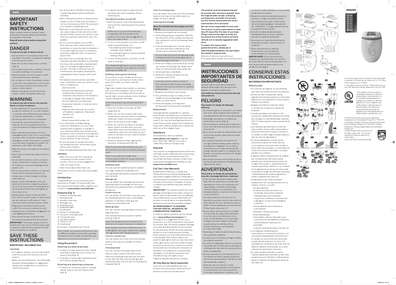 First page image of the manual for Satinelle Essential BRP505