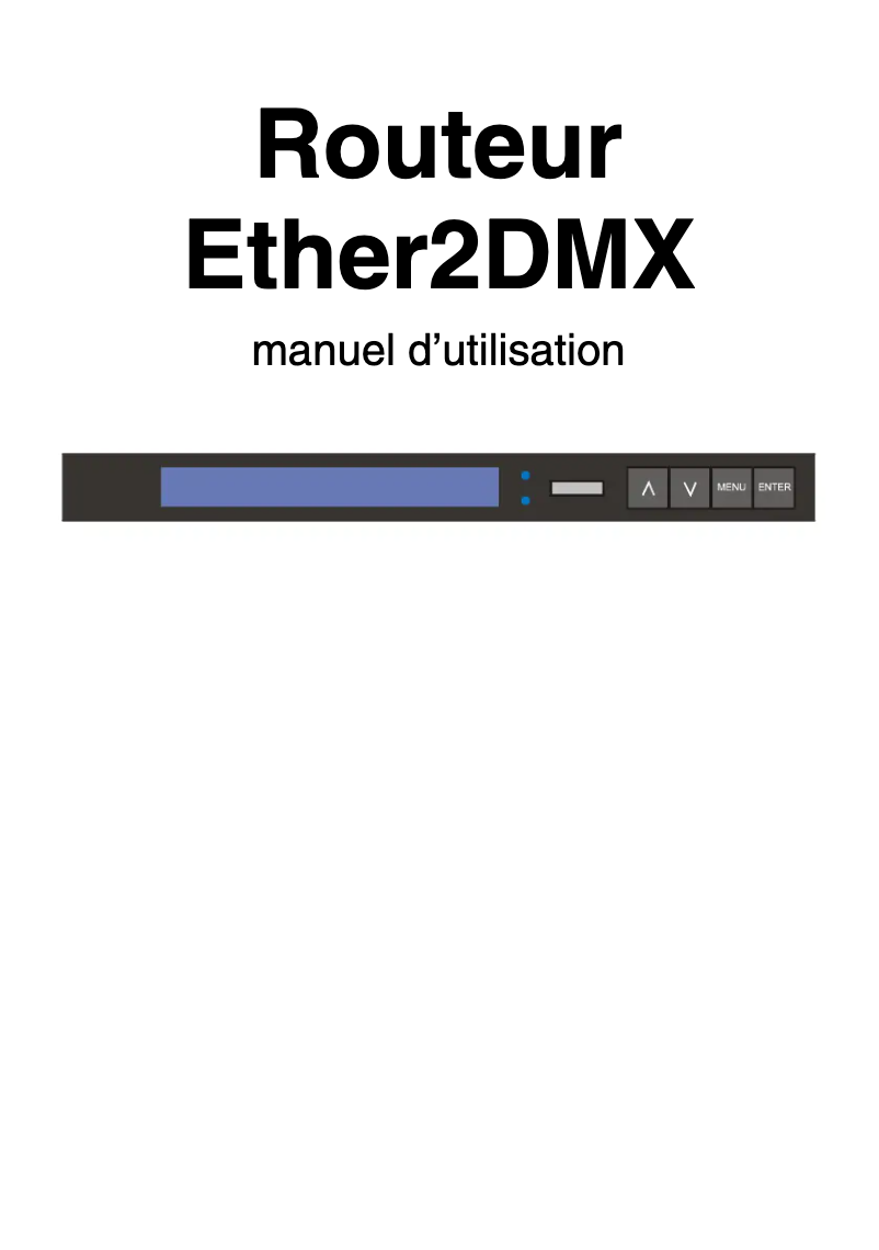 First page image of the manual for Ether2DMX Router